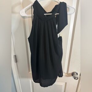 Express black bow sleeveless blouse size L vintage EUC